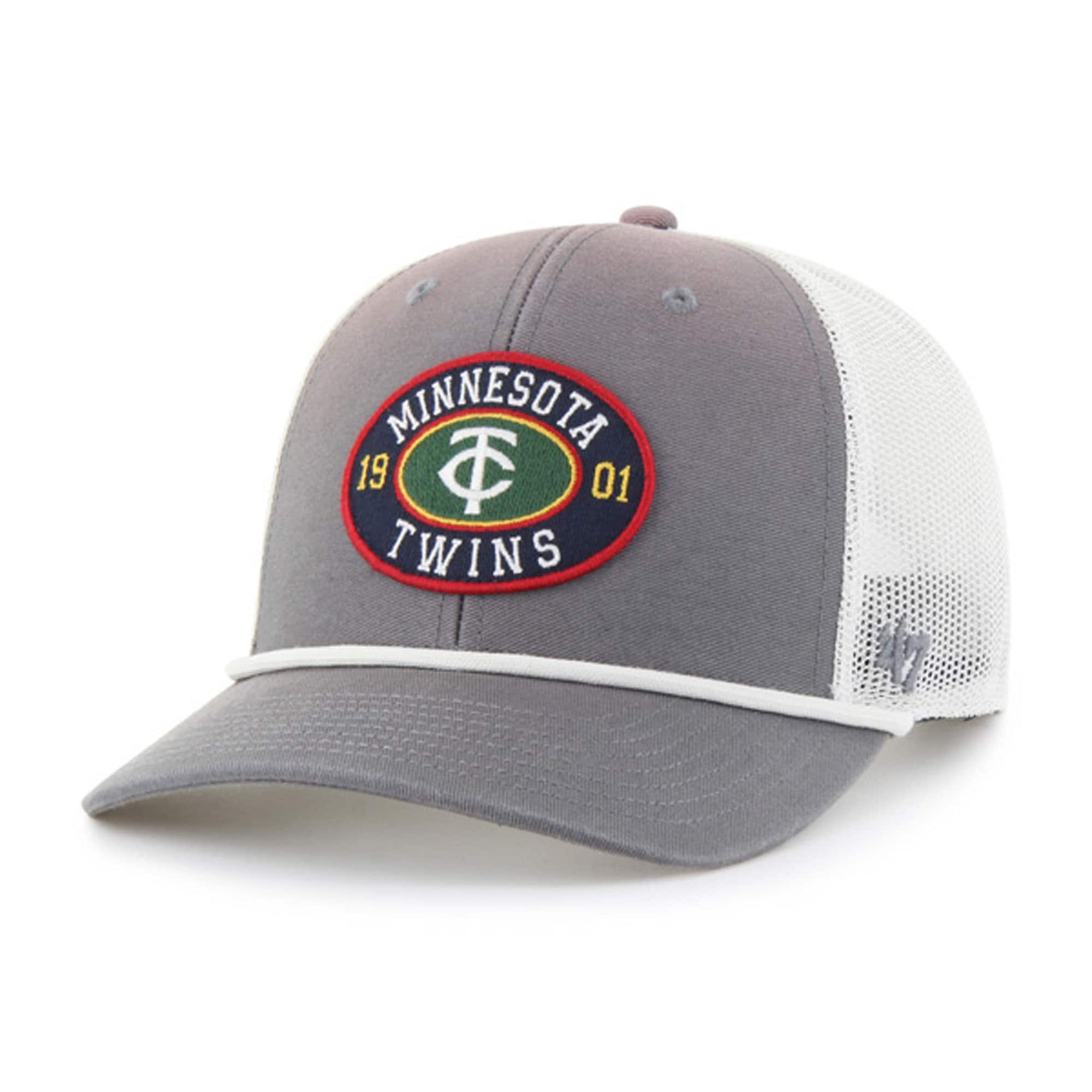 Minnesota Twins Jerseys Shop - mens minnesota twins 47 graywhite tide sweep rope trucker adjustable hat Collection | Twins Fan Essentials