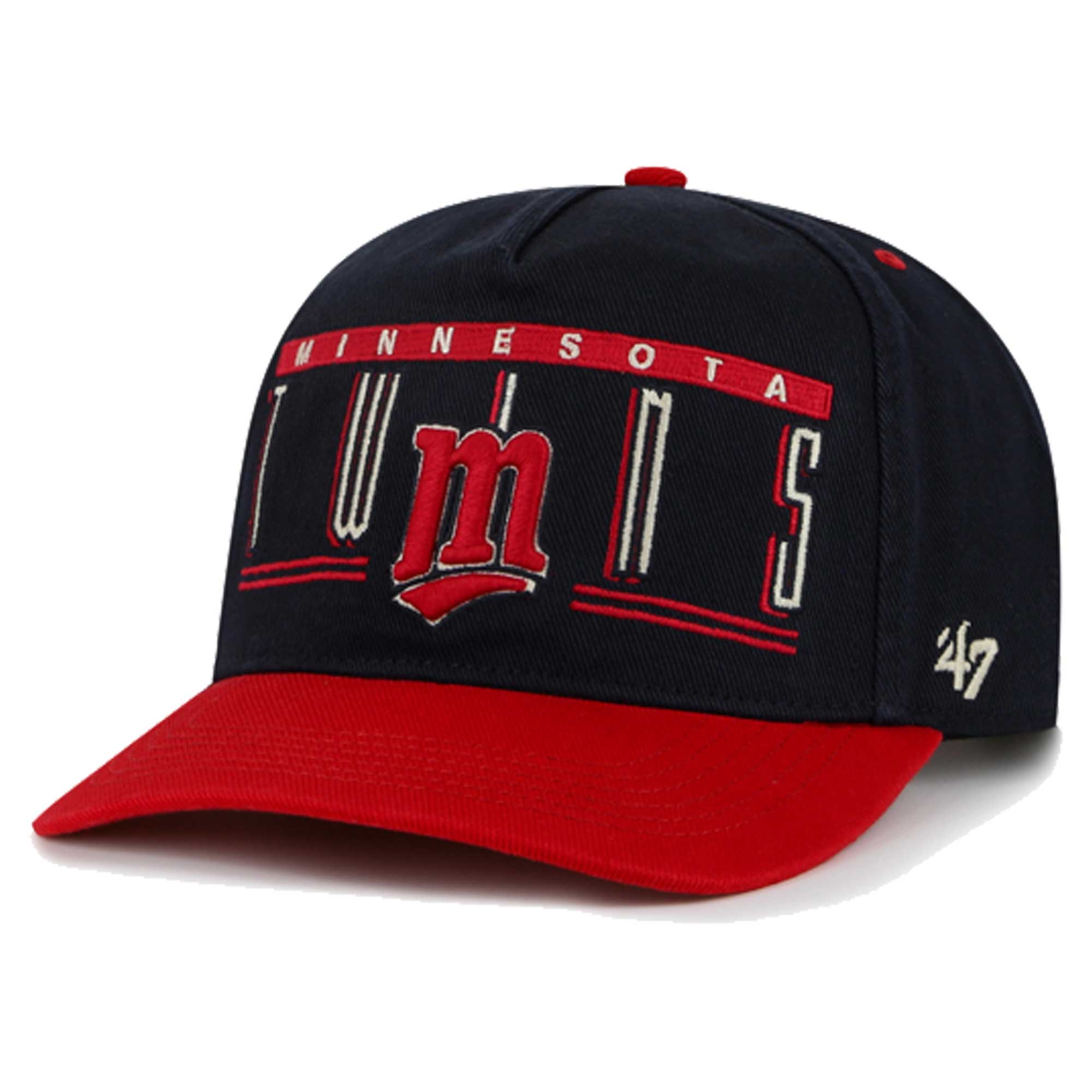 Minnesota Twins Jerseys Shop - mens minnesota twins 47 navy double headed baseline hitch adjustable hat Collection | Twins Fan Essentials