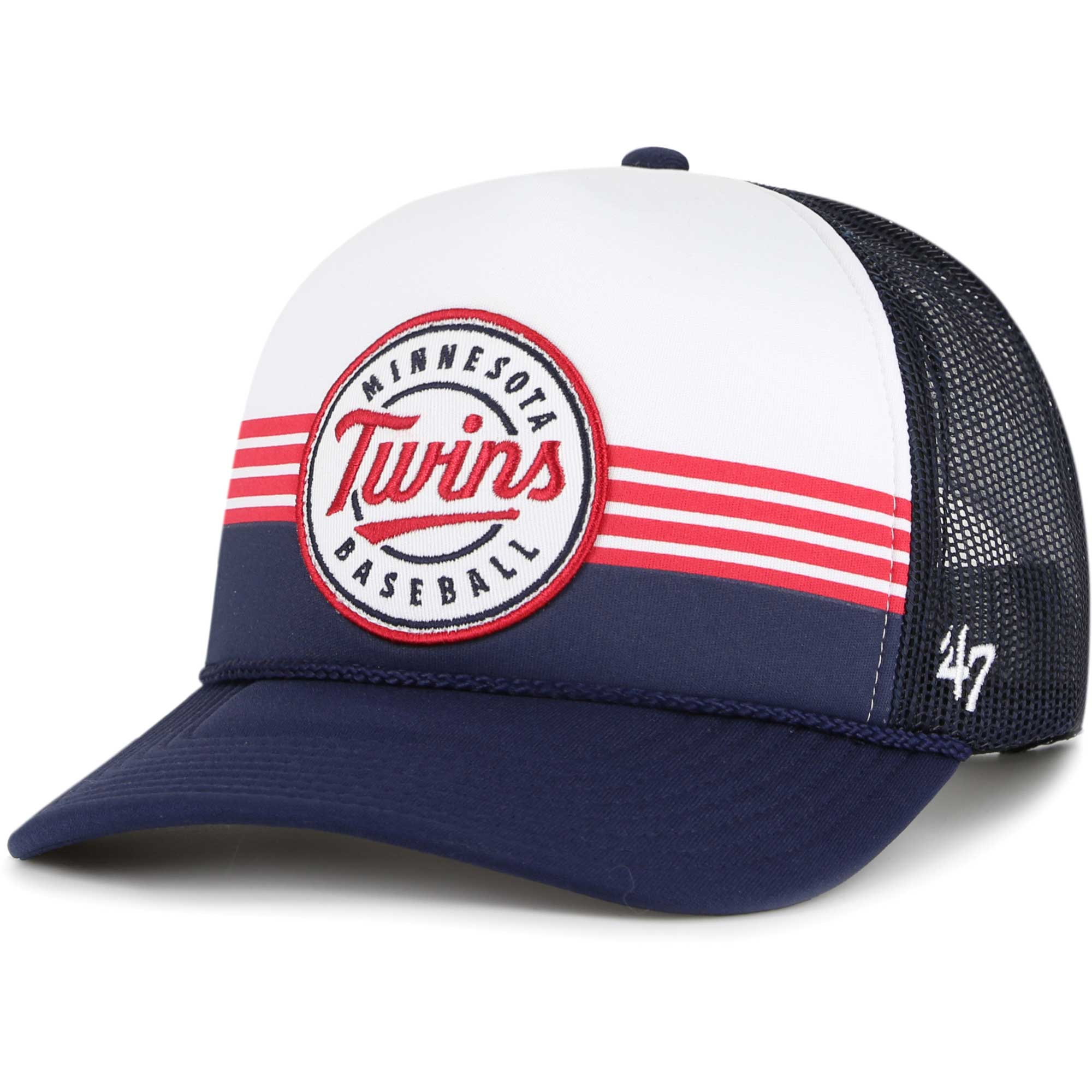 Minnesota Twins Jerseys Shop - mens minnesota twins 47 navy lift off foam front mesh trucker adjustable hat Collection | Twins Fan Essentials