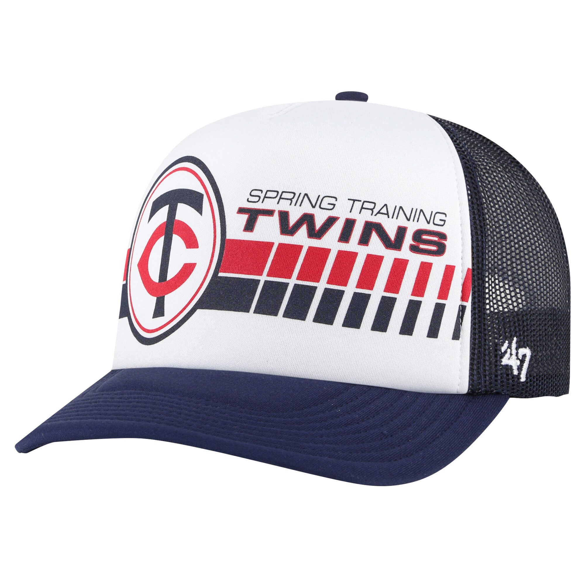 Minnesota Twins Jerseys Shop - mens minnesota twins 47 whitenavy 2024 spring training foam trucker adjustable hat Collection | Twins Fan Essentials