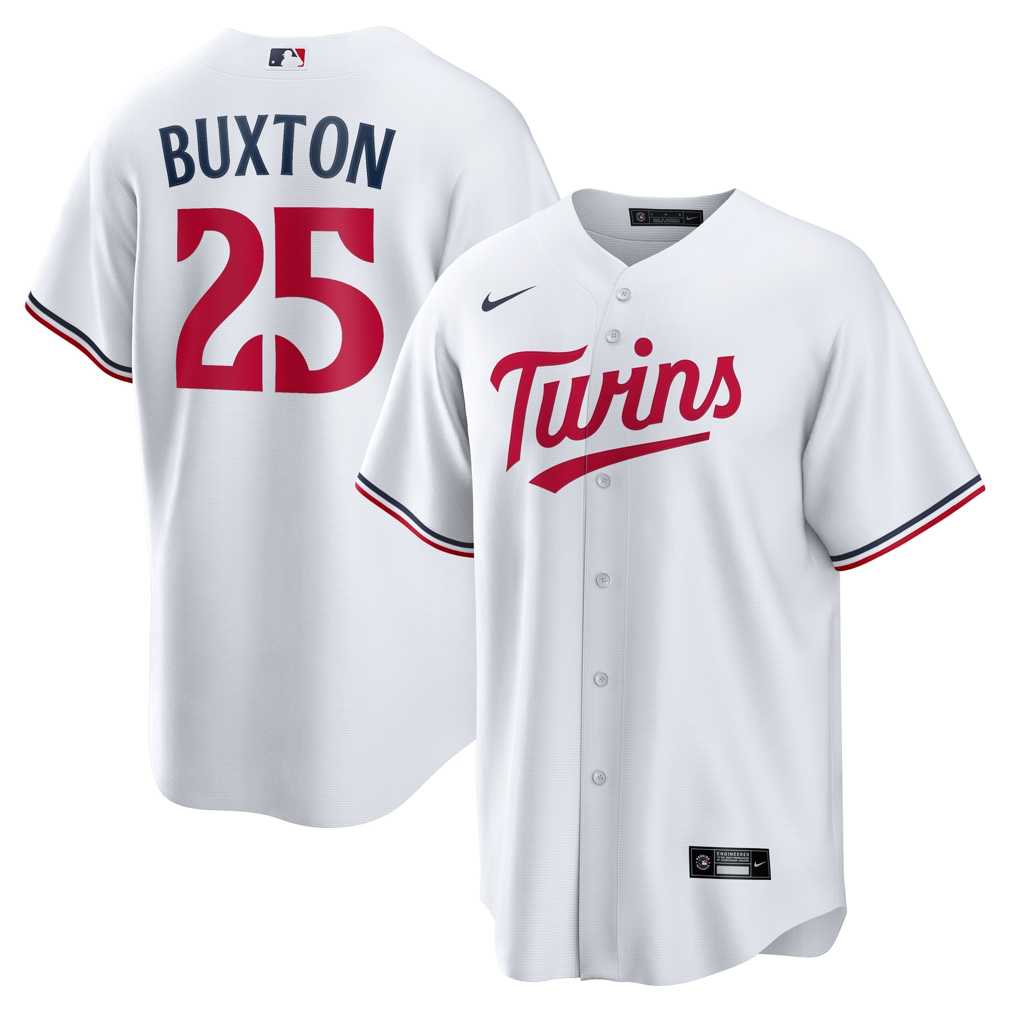 Minnesota Twins Jerseys Shop - mens minnesota twins byron buxton nike white home replica jersey Collection | Twins Fan Essentials