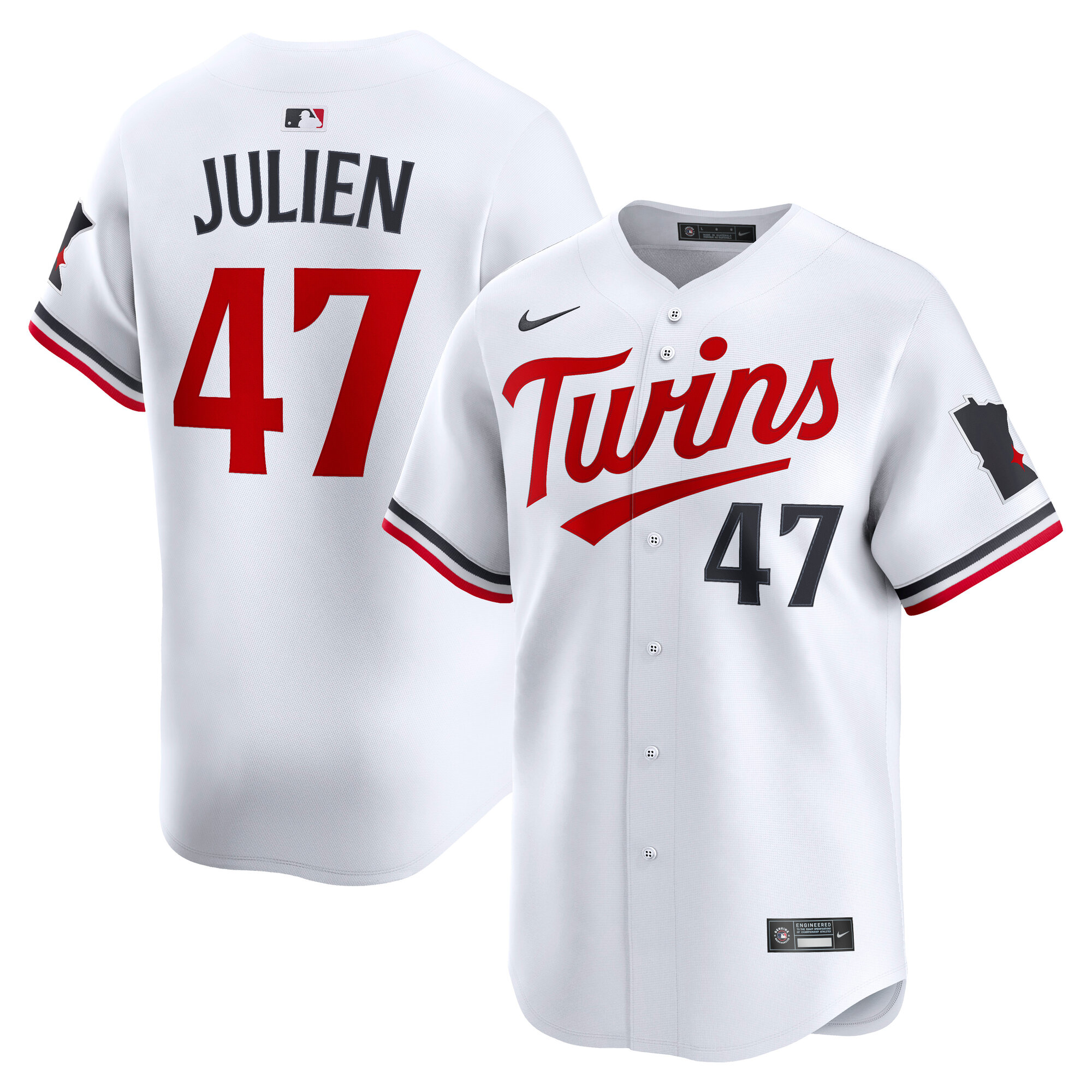 Minnesota Twins Jerseys Shop - mens minnesota twins edouard julien nike white home limited player jersey Collection | Twins Fan Essentials