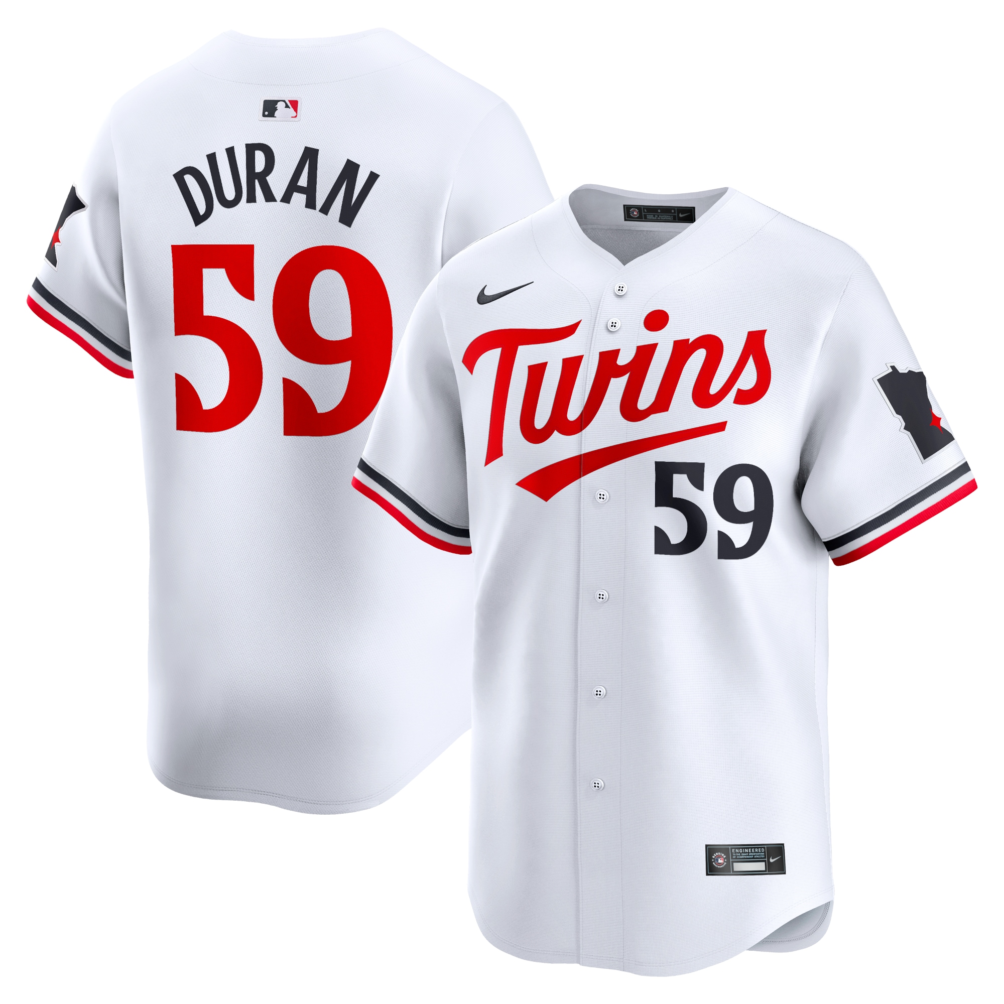Minnesota Twins Jerseys Shop - mens minnesota twins jhoan duran nike white home limited player jersey Collection | Twins Fan Essentials