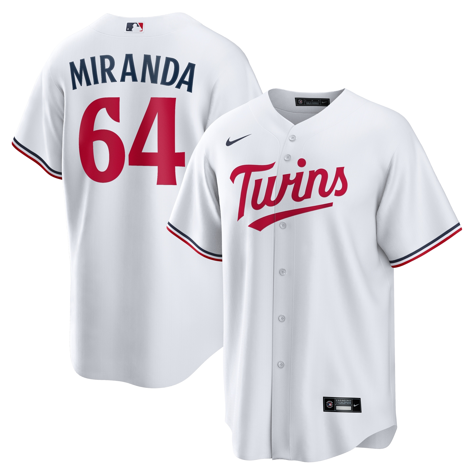 Minnesota Twins Jerseys Shop - mens minnesota twins jose miranda nike white home replica jersey Collection | Twins Fan Essentials