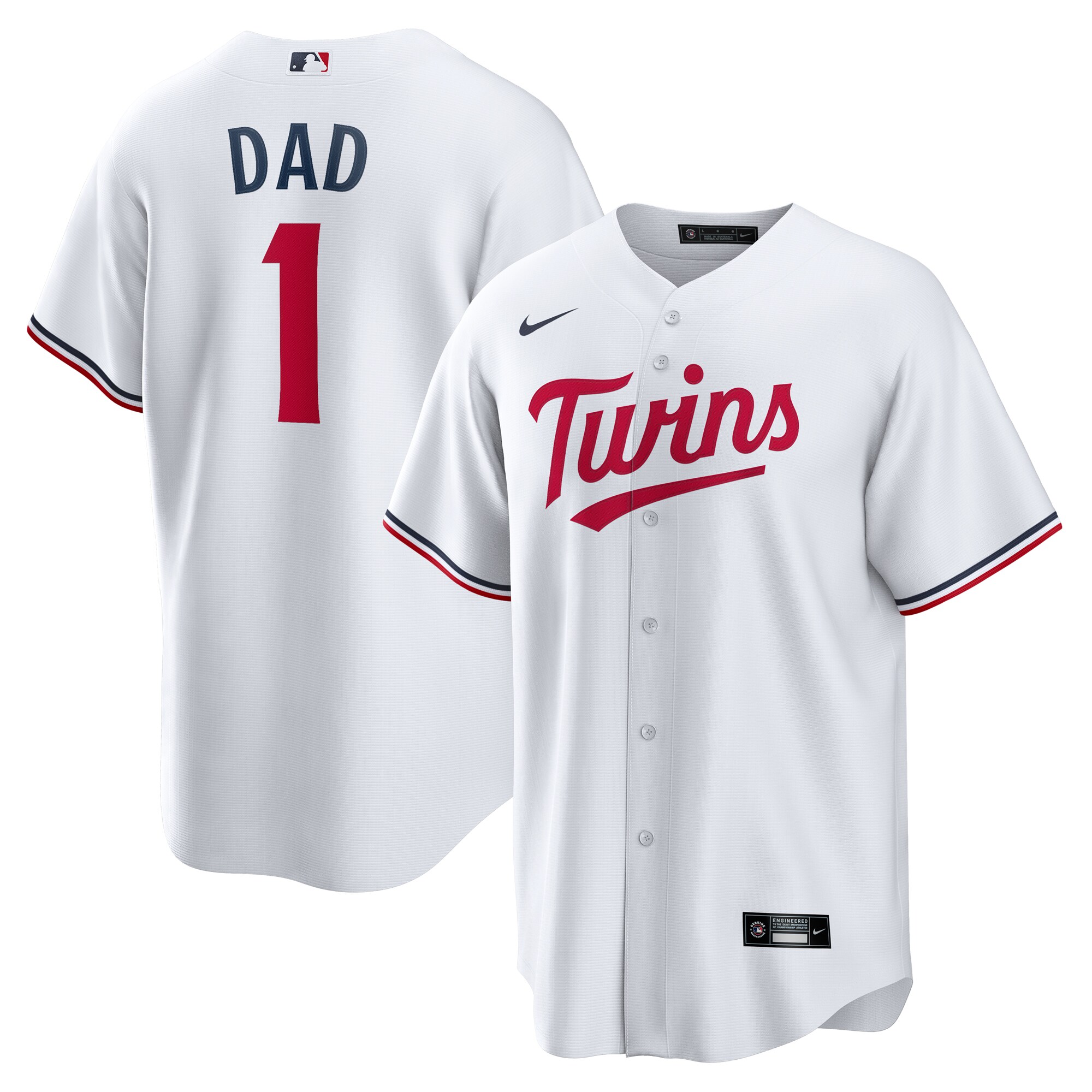 Minnesota Twins Jerseys Shop - mens minnesota twins nike white 1 dad home replica jersey Collection | Twins Fan Essentials