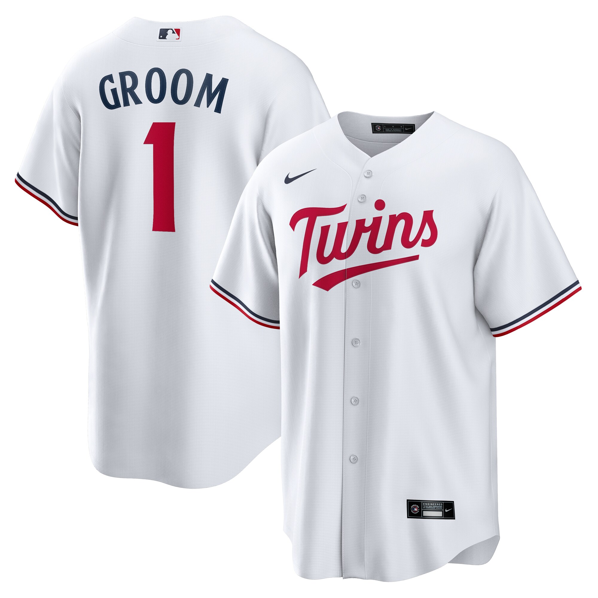 Minnesota Twins Jerseys Shop - mens minnesota twins nike white 1 groom home replica jersey Collection | Twins Fan Essentials